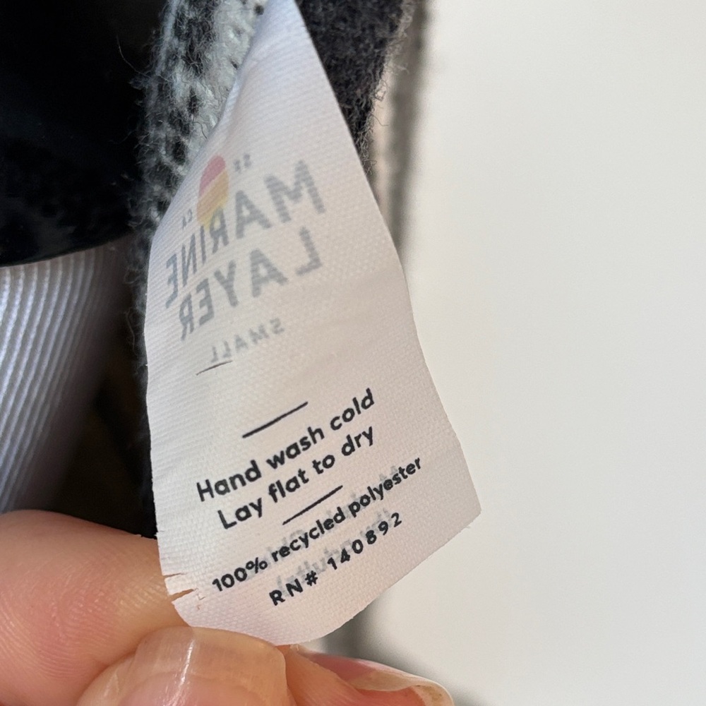 Marine Layer Black and White Mariella sweater coat Open Front Reversible - Picture 7 of 11